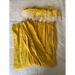 Comfortable Yellow Flowy Jumpsuit